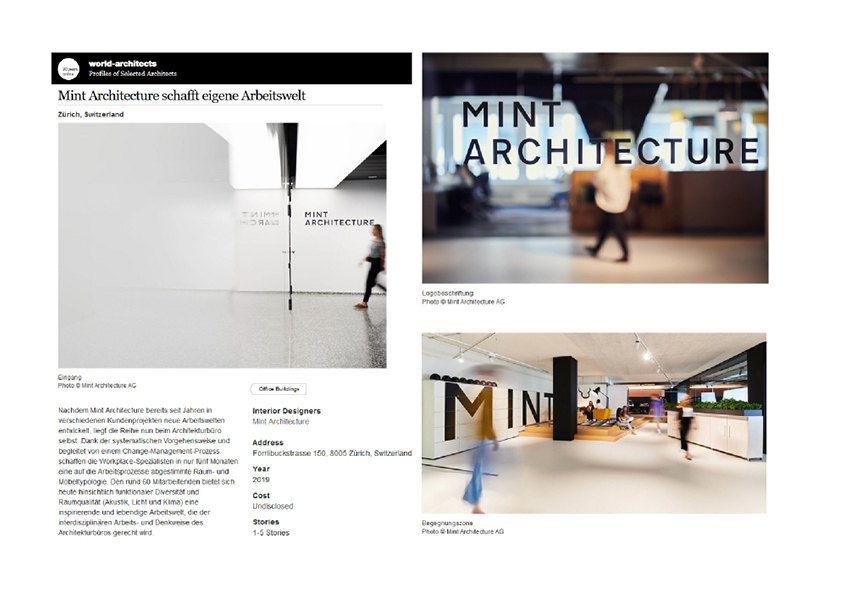 201907 Presse Clipping World Architects Mint Workplace