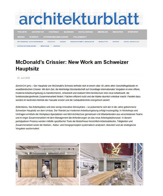 Architekturblatt Mint Architecture Hauptsitz Mcdonalds